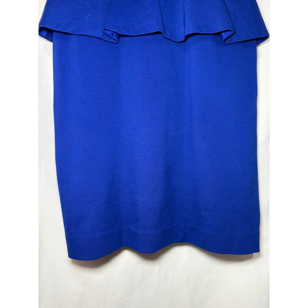 Banana Republic Royal Blue Peplum Sheath Dress Cap Sleeve Ponte Knit Sz 4 - Picture 5 of 10